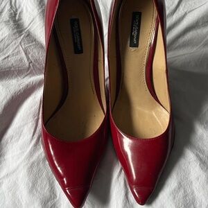 Dolce & Gabanna maroon burgundy red leather pointy women’s heels
